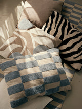 Broste Dora Cushion With Pad Taupe/Light Blue