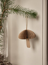 Broste Paper Fungi Ornament Mustard