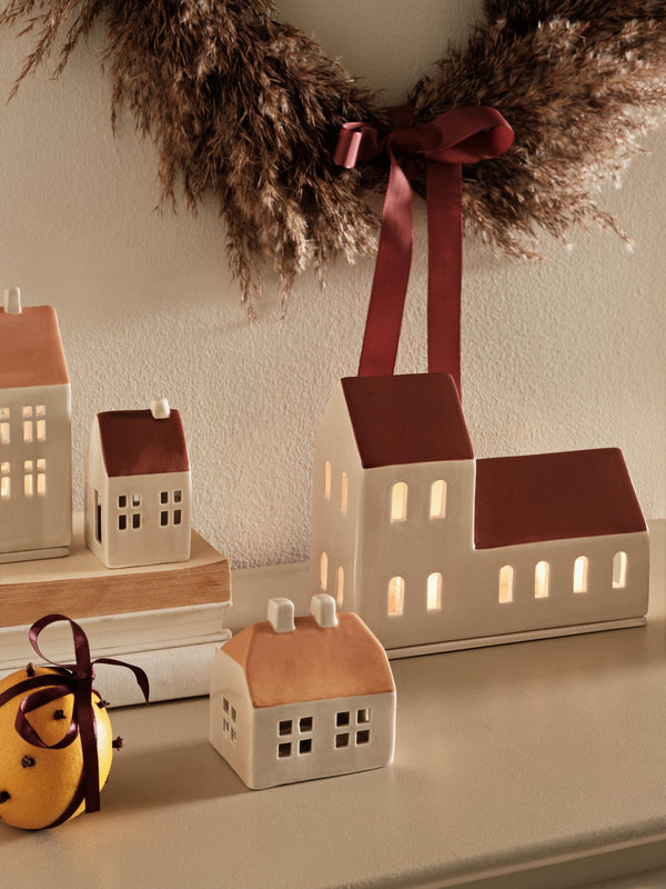 Broste Ceramic Bo Ornaments Golden Brown & Forest Green Set of 2