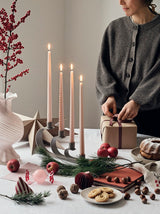 Broste Advent Taper Candle Blush Pink & Red