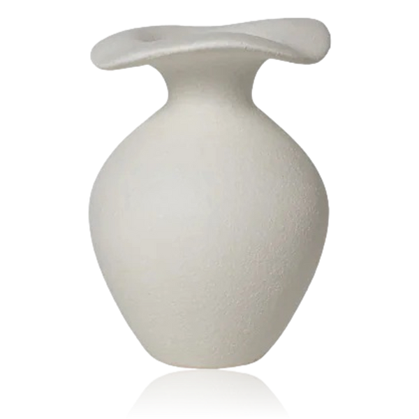 Broste Florentina Stoneware Vase Extra Small Off White