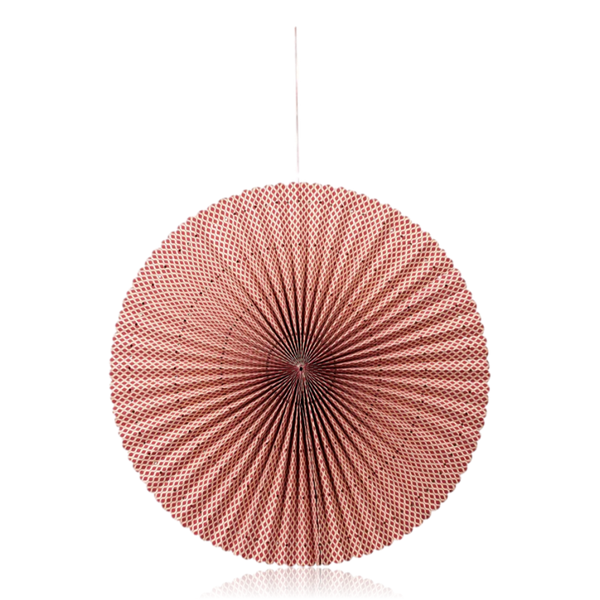 Broste Stella Rosette Hanging Paper Decoration Dark Red & Natural Large