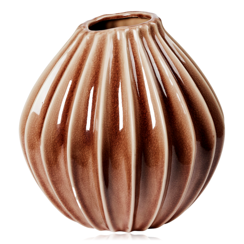 Broste Ceramic Wide Vase Fawn Large