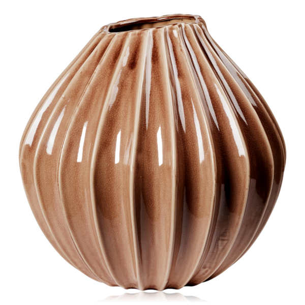 Broste Ceramic Wide Vase Fawn Medium