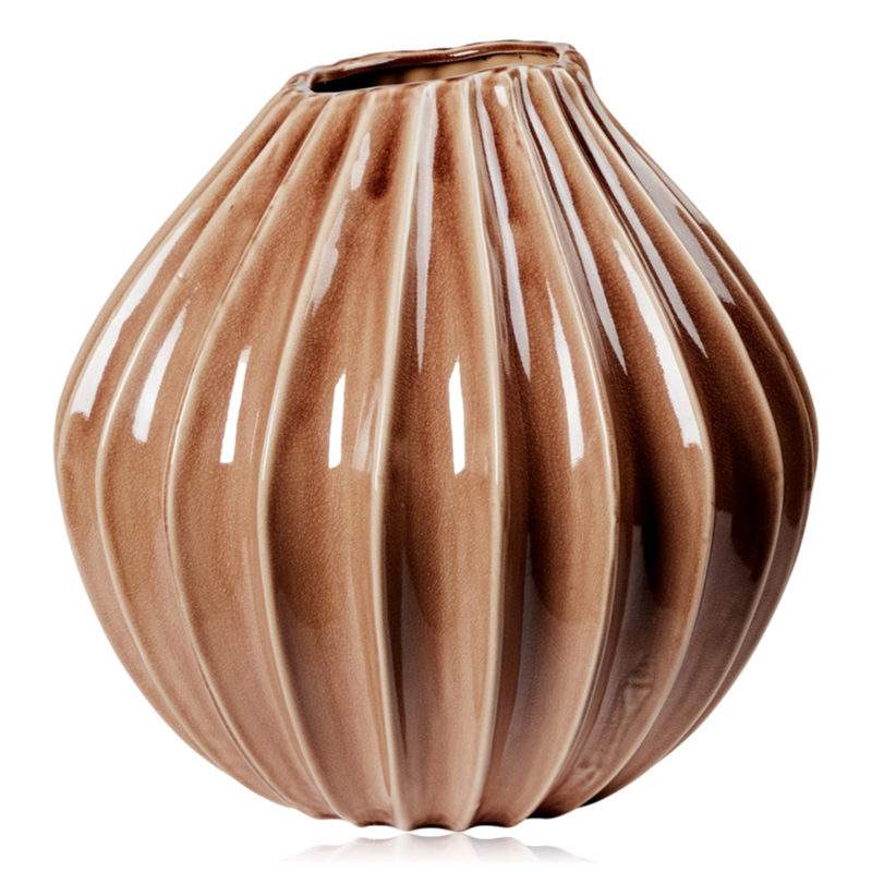 Broste Ceramic Wide Vase Fawn Medium