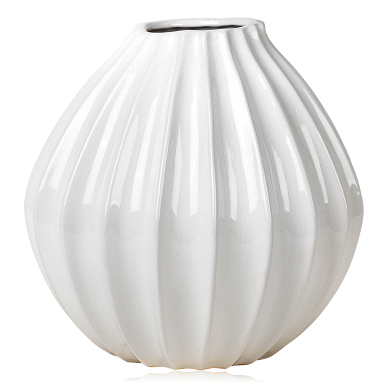 Broste Ceramic Wide Vase Off-White Large