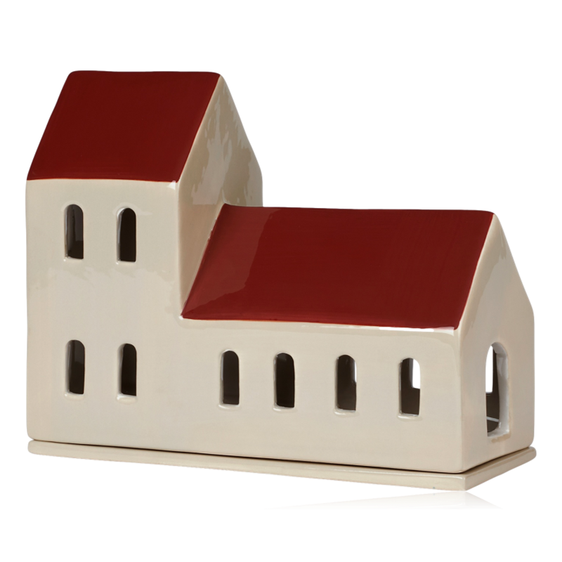 Broste Ceramic Bo Tealight House Golden Brown