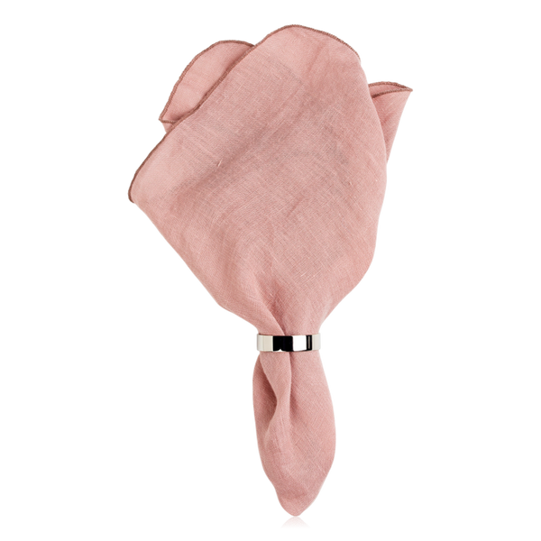 Broste Set of 4 Gracie Table Napkins Eco-Friendly Linen Dusky Pink