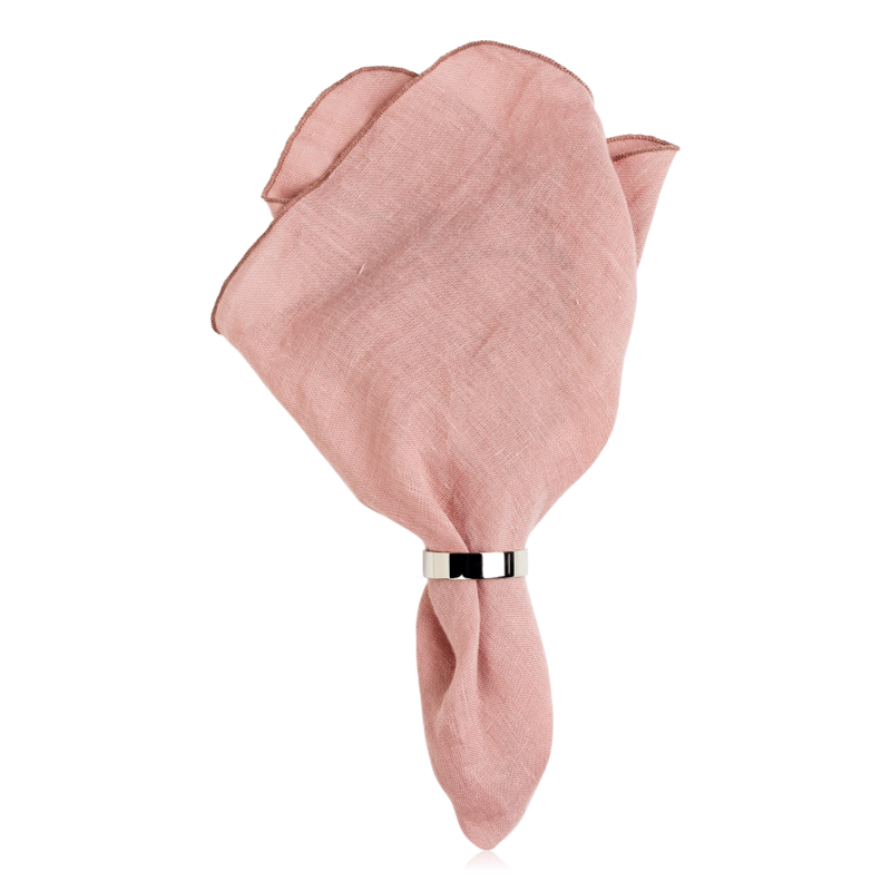 Broste Set of 4 Gracie Table Napkins Eco-Friendly Linen Dusky Pink