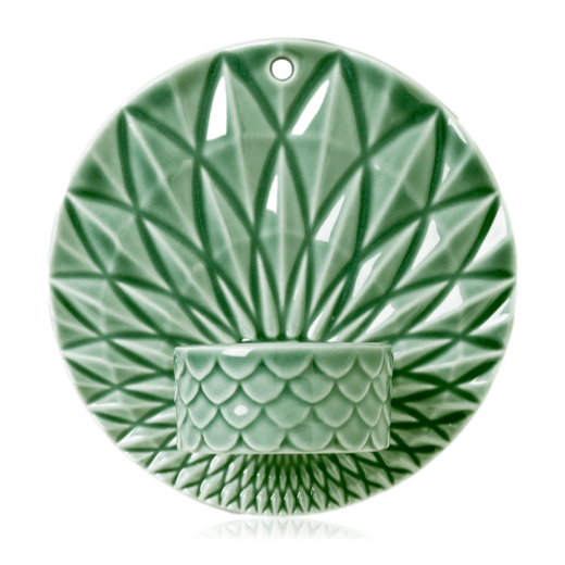 Dottir Pipanella Ceramic Wall Votive Scales Green