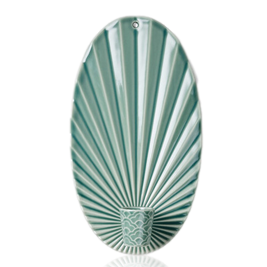 Dottir Pipanella Ceramic Waves Candle Sconce Peacock