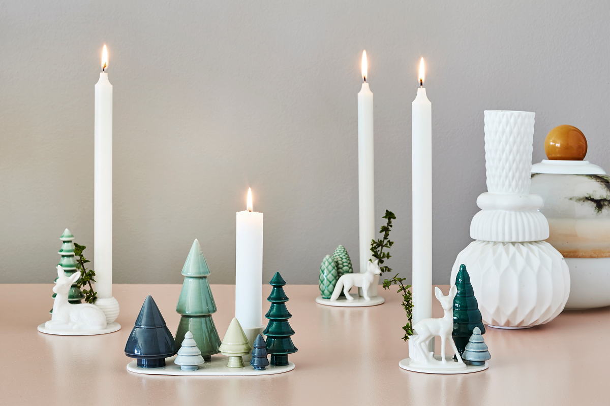 dottir Winter Stories 陶器オブジェ Dottir Ceramic Candleholder Winter Stories Forest – The