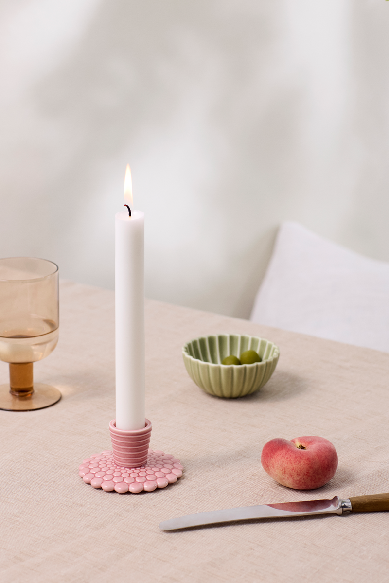 Dottir Ceramic Candle Holder Pipanella Bubble Dusty Rose