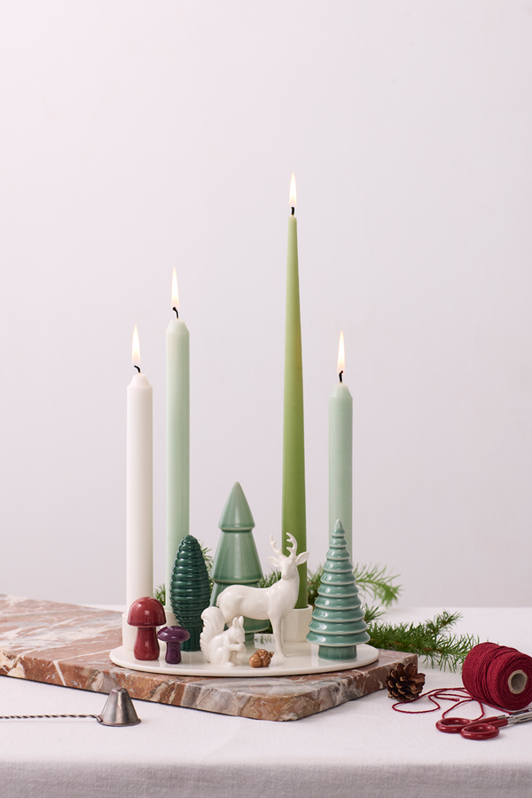 Dottir Winter Stories Set of 4 Advent Candles With Transfers 2.2 x 24cm