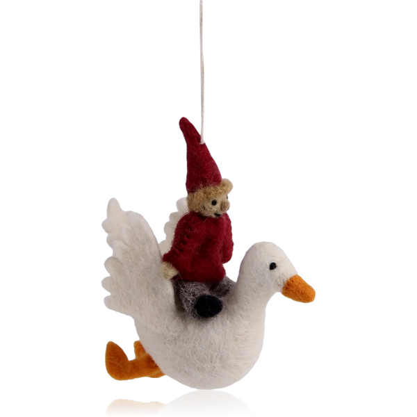 Gry & Sif Felt Pixie & Goose Hanging Decoration