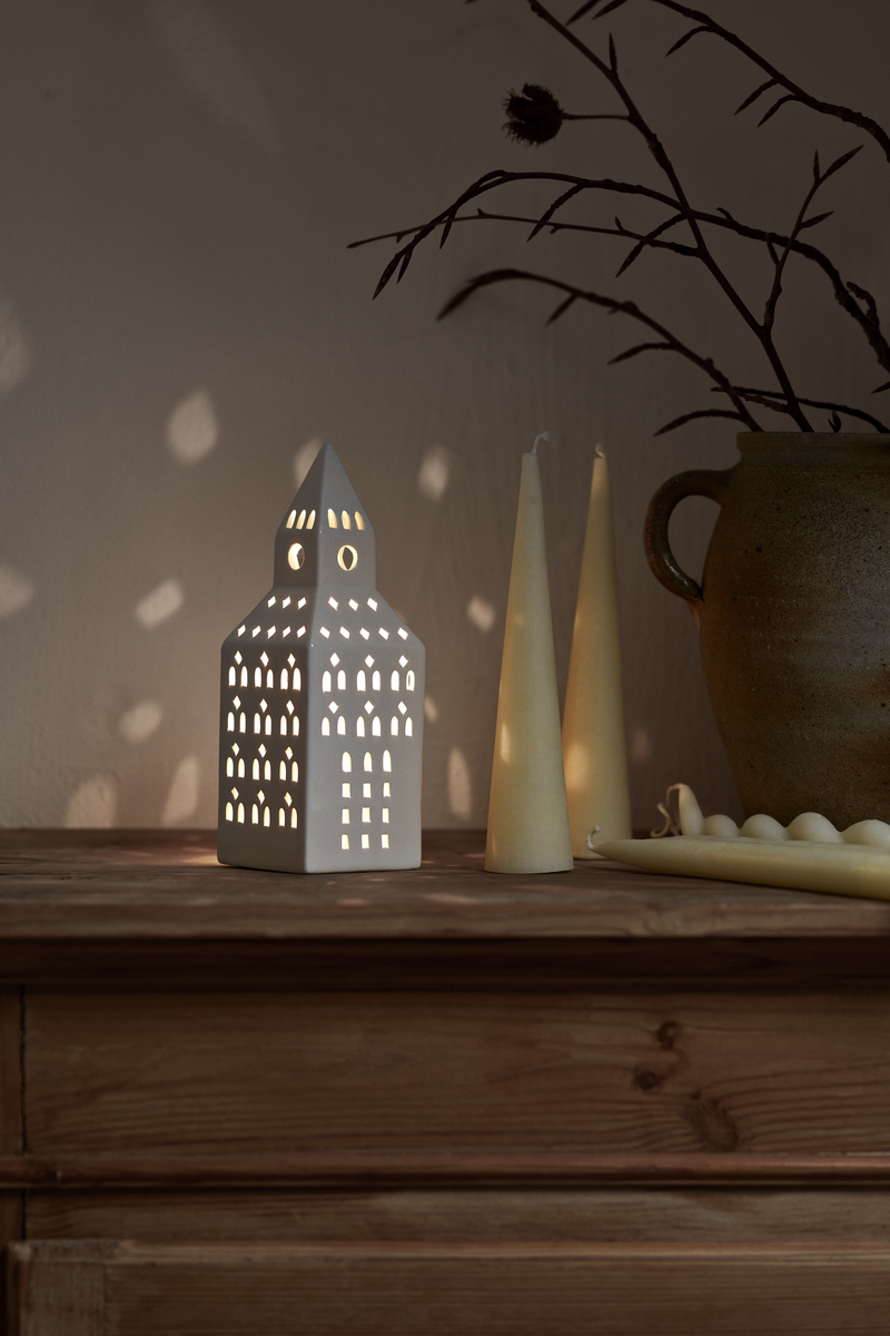Kähler Urbania Lighthouse Church Tower White Ceramic