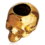 Kosta Boda Still Life Skull Votive Gold