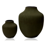 lindform kyoto vase small forest green with large kyoto vase on white background
