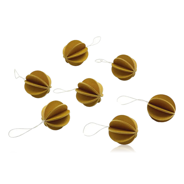 Lovi Set of 8 Mini Baubles Honey Yellow