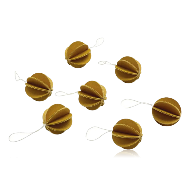 Lovi Set of 8 Mini Baubles Honey Yellow