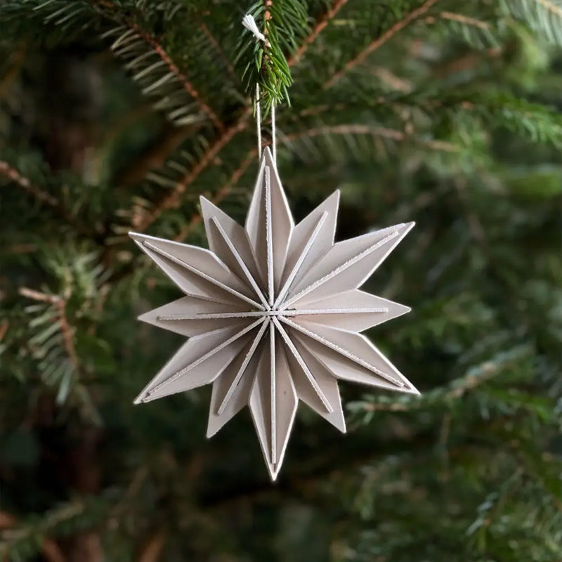 Lovi Star Decoration 10cm Set of 4 Natural Wood