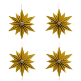 Lovi Star Decoration 10cm Set of 4 Honey Yellow
