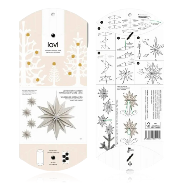 Lovi Star Decoration 10cm Set of 4 Cinnamon Brown