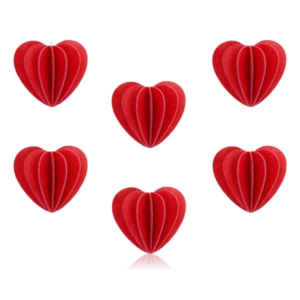 Lovi Heart Decoration 4.5cm Set of 6 Bright Red