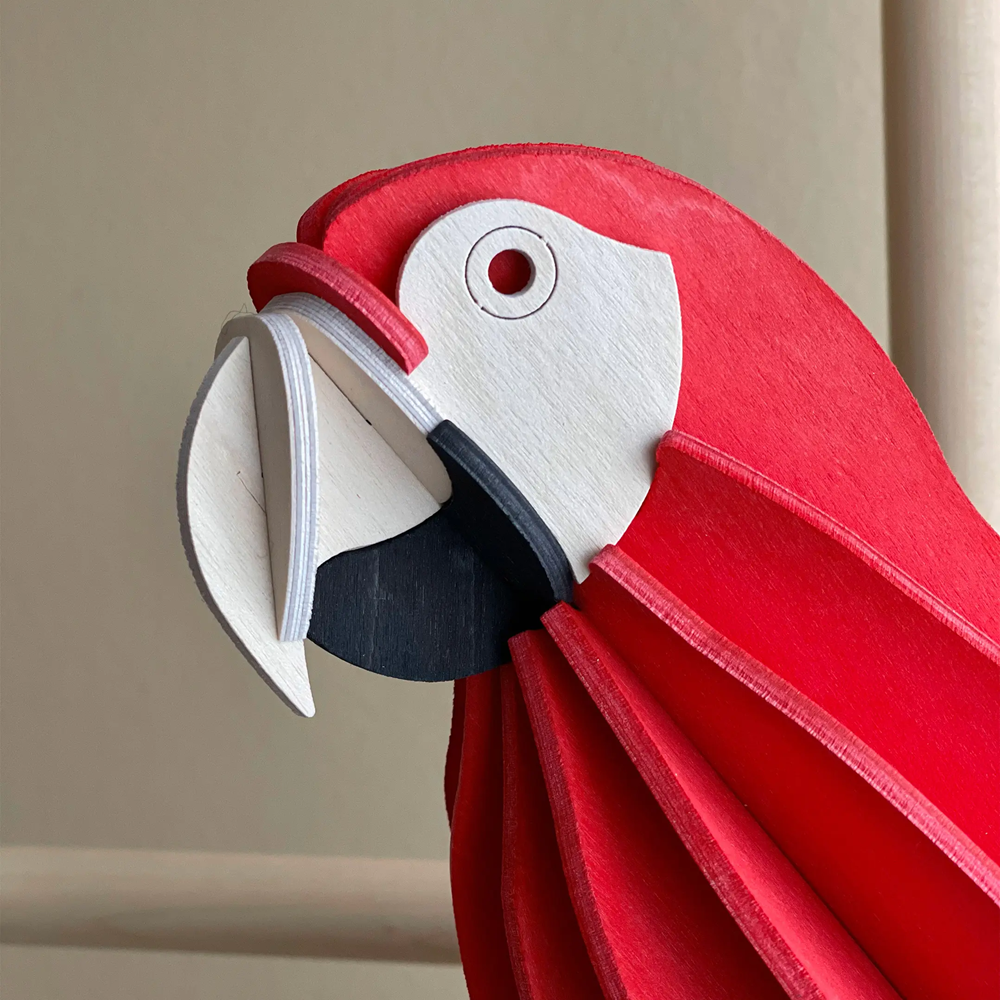 Macaw Parrot Keychain - Handmade Rubber Red Bird Key Ring, Miniblings Kids Gift From Berlin - View #4