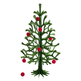 Lovi Spruce Tree 30cm Forest Green With Red Mini Baubles