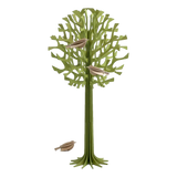 Lovi Tree 34cm Light Green Wood With Natural Wood Birds