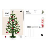 Lovi Spruce Tree 30cm Forest Green With Red Mini Baubles