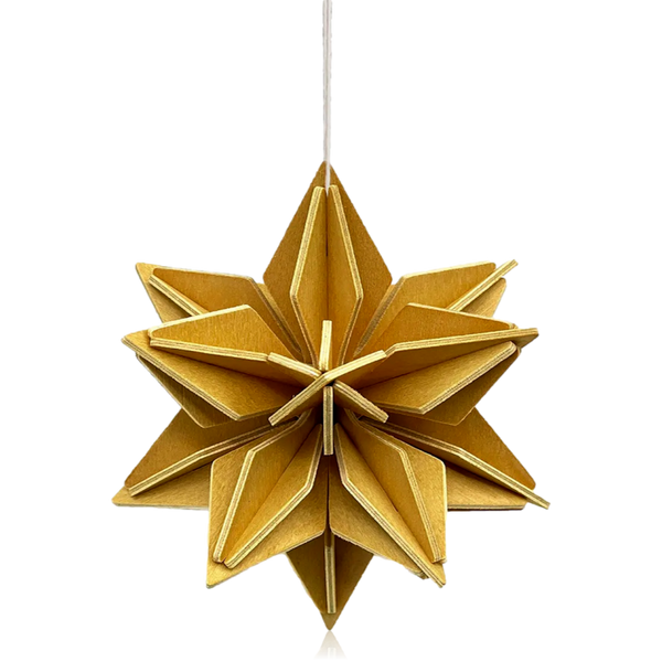 Lovi Hanging Birch Star 5cm Honey Yellow