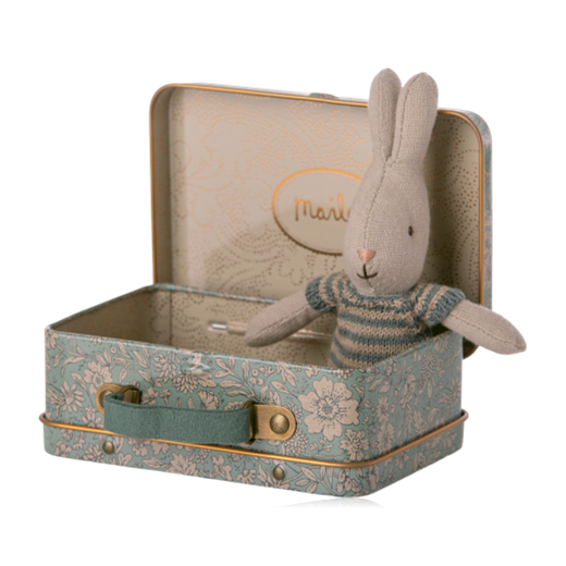 Maileg Micro Rabbit In Suitcase Dark Blue