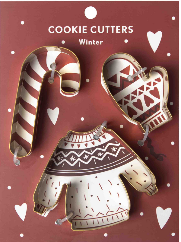 Pluto 3 Piece Winter Cookie Cutters Gold