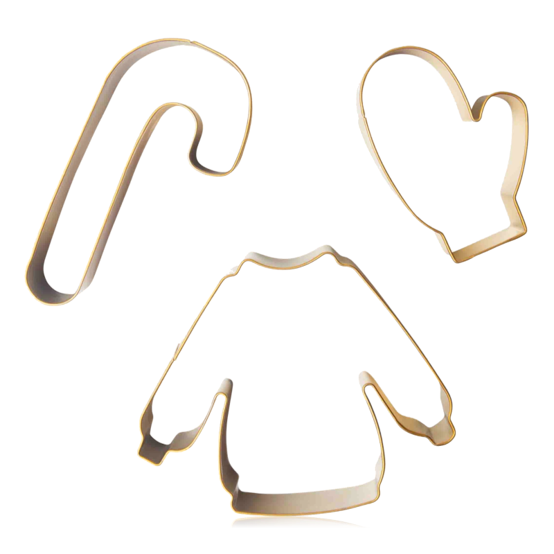 Pluto 3 Piece Winter Cookie Cutters Gold