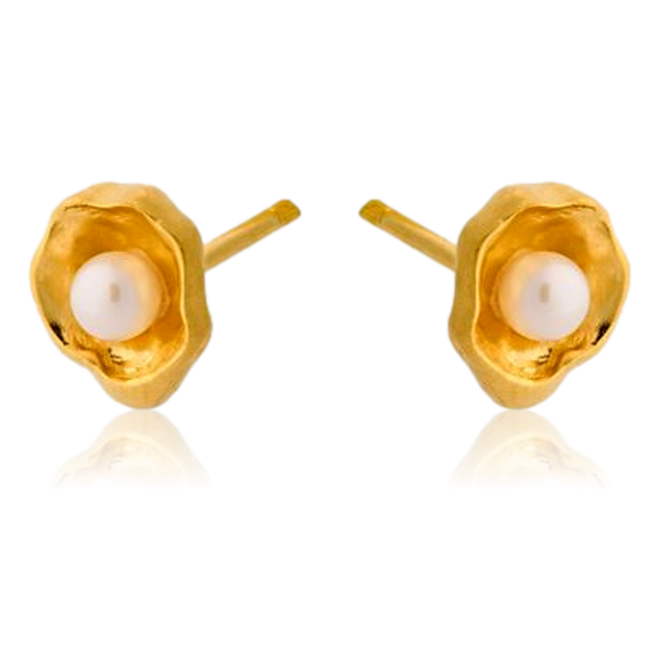 Pernille Corydon Hidden Pearl Earrings Gold