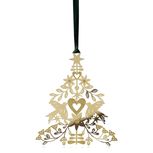 Pluto Hanging Folk Tree Decoration Gold