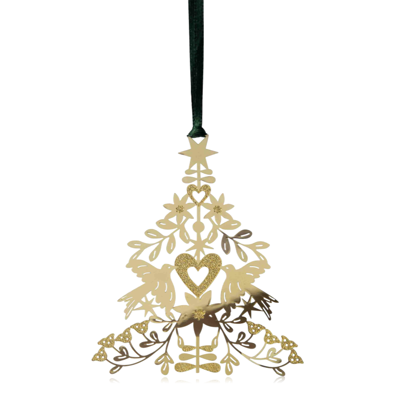 Pluto Hanging Folk Tree Decoration Gold