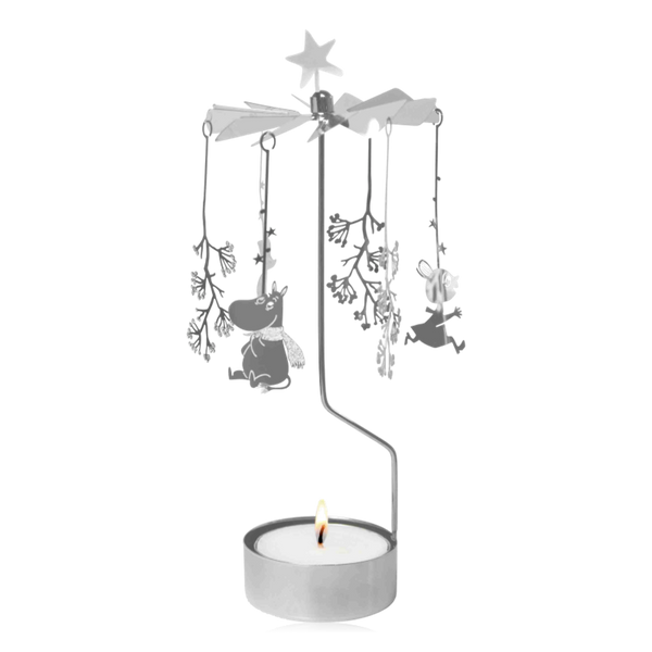 Pluto Rotary Candle Holder Moomin First Snow Large Silver