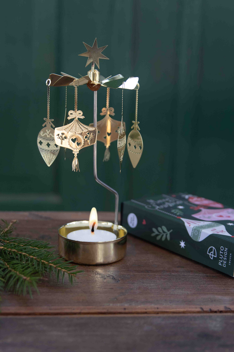 Pluto Rotary Candle Holder Festive Ornaments Gold