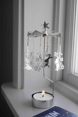 Pluto Rotary Candle Holder Moomin First Snow Large Silver