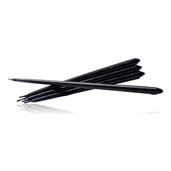 Stoff Nagel Taper Candle Black Box of 6