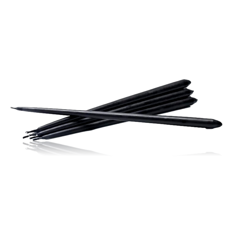 Stoff Nagel Taper Candle Black Box of 6
