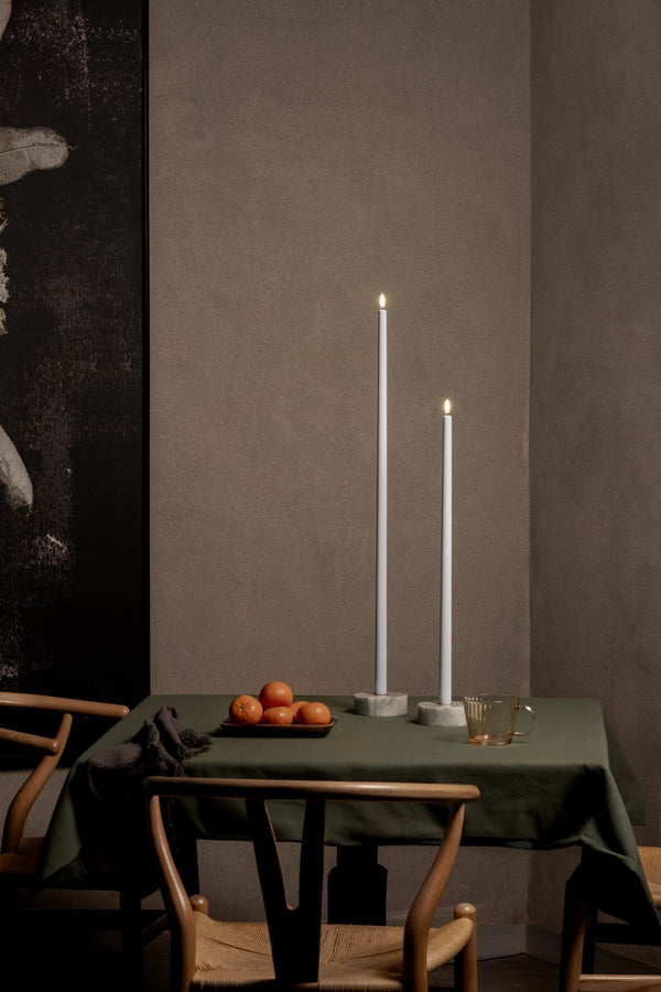 Uyuni Tall LED Taper Candle Nordic White 2.3 x 55cm