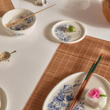 aabia moomin ceramic blue & white Haru plates table setting