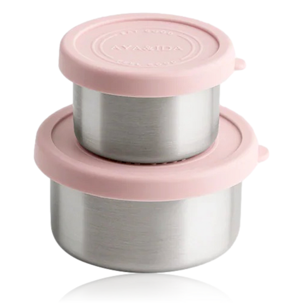 Aya & Ida Set of 2 Snack Containers Soft Rose