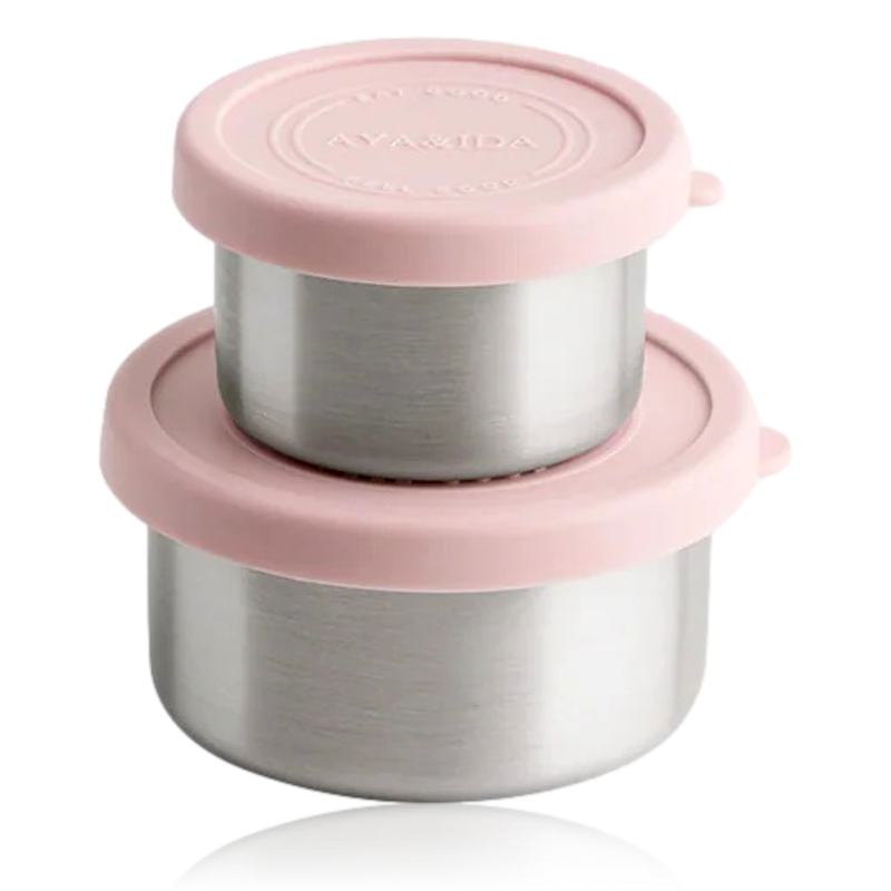 Aya & Ida Set of 2 Snack Containers Soft Rose