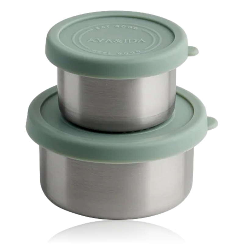 Aya & Ida Set of 2 Snack Containers Mint Green – The Scandinavian Shop