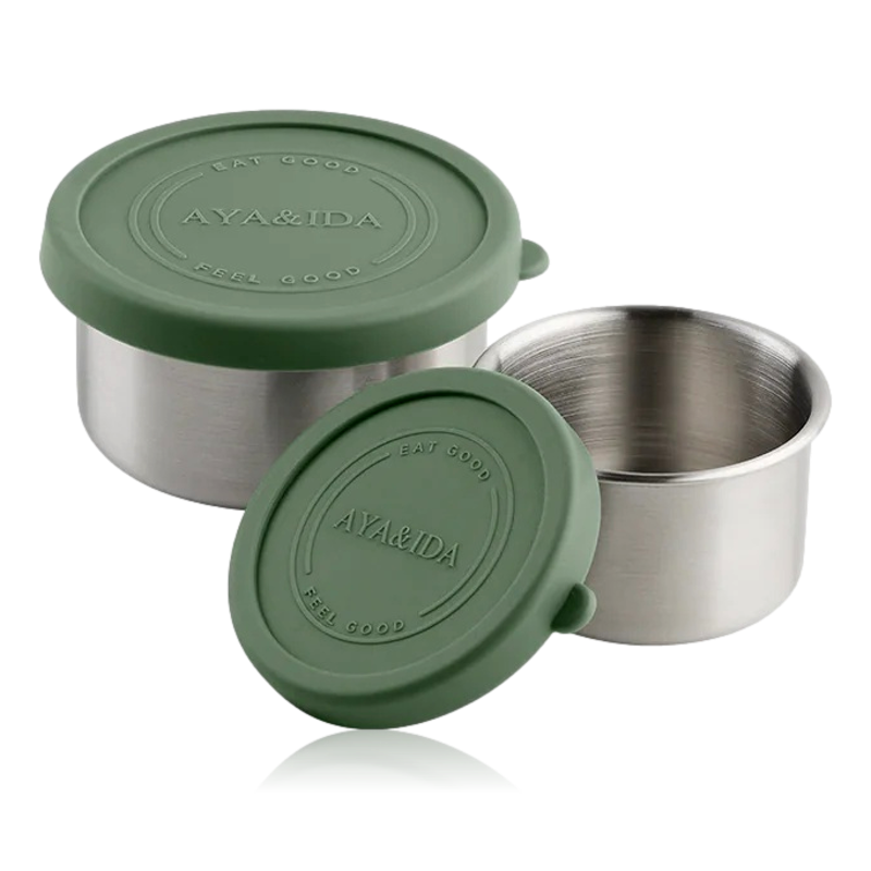 Aya & Ida Set of 2 Snack Containers Tropical Green